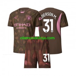 Camisola Manchester City Ederson M 31 Guarda-redes Criança Equipamento Primeiro 2024-2025 Manga Curta